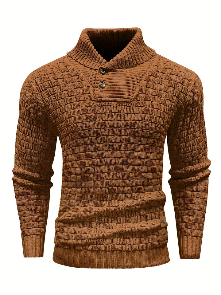 Garrett | Textured Shawl-Collar Sweater