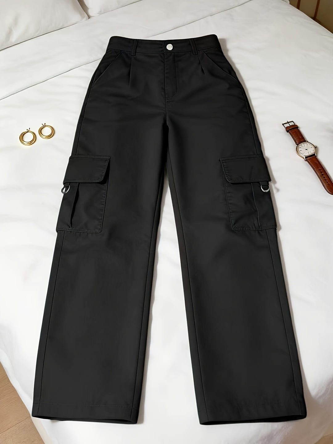 Delaney | High-Waisted Wide-Leg Cargo Pants