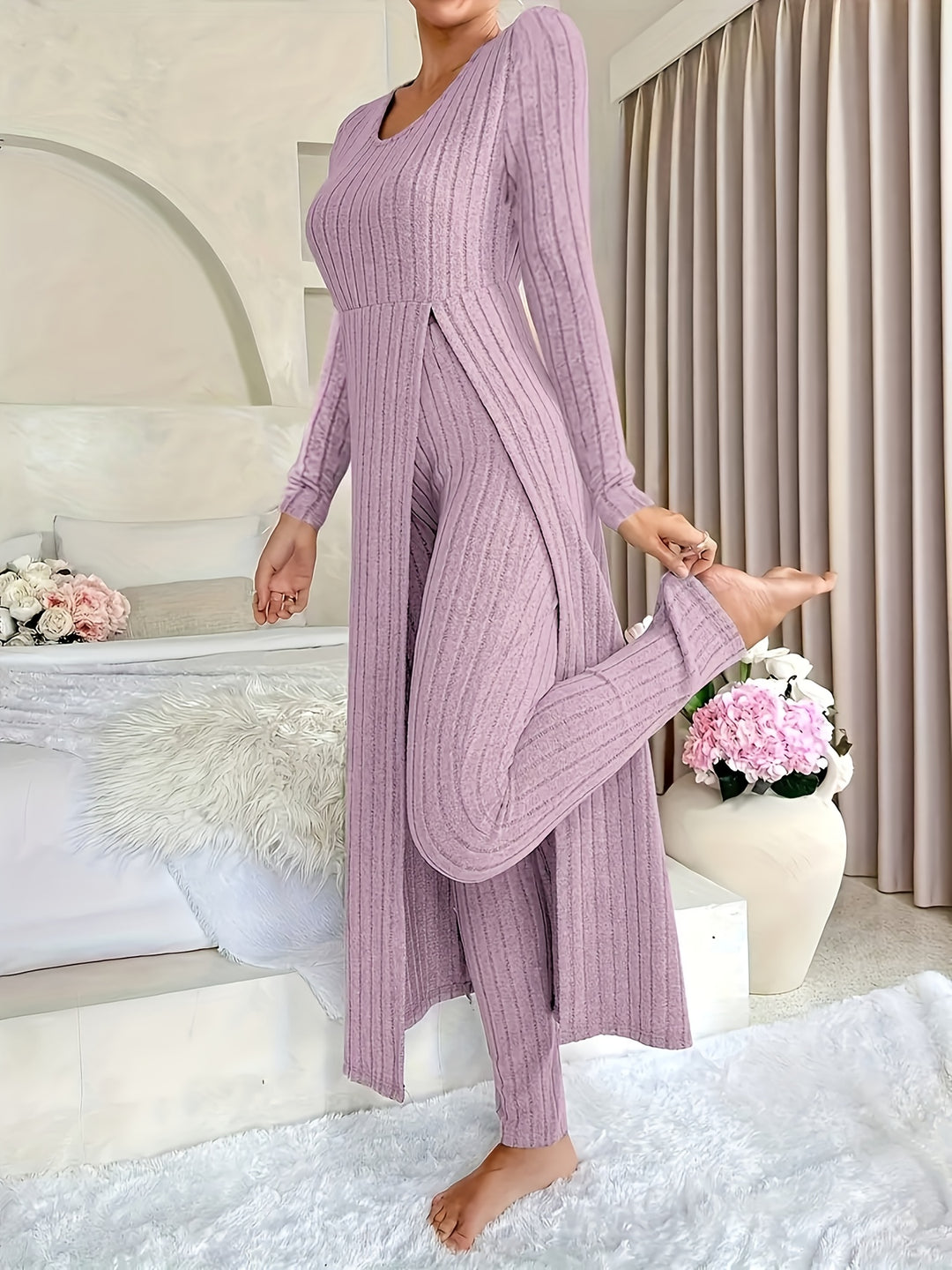Estelle | Ribbed Lounge Two-Piece Set