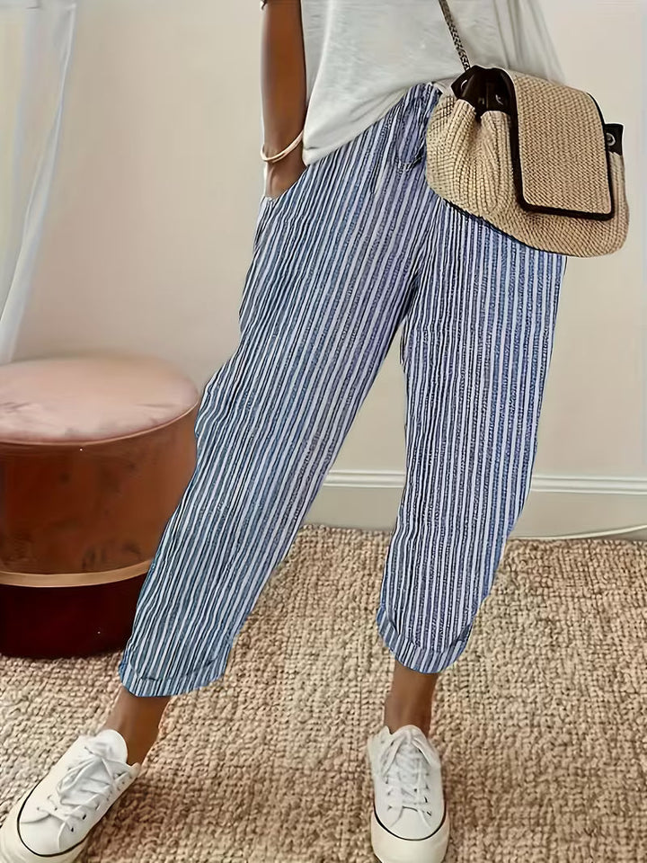 Chelsea | Striped Wide-Leg Casual Pants