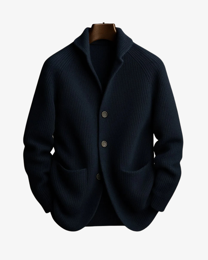 Elliot | Tailored Button-Front Knit Cardigan
