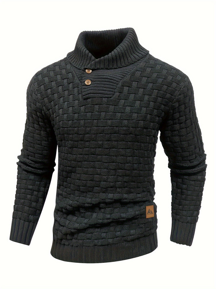 Garrett | Textured Shawl-Collar Sweater