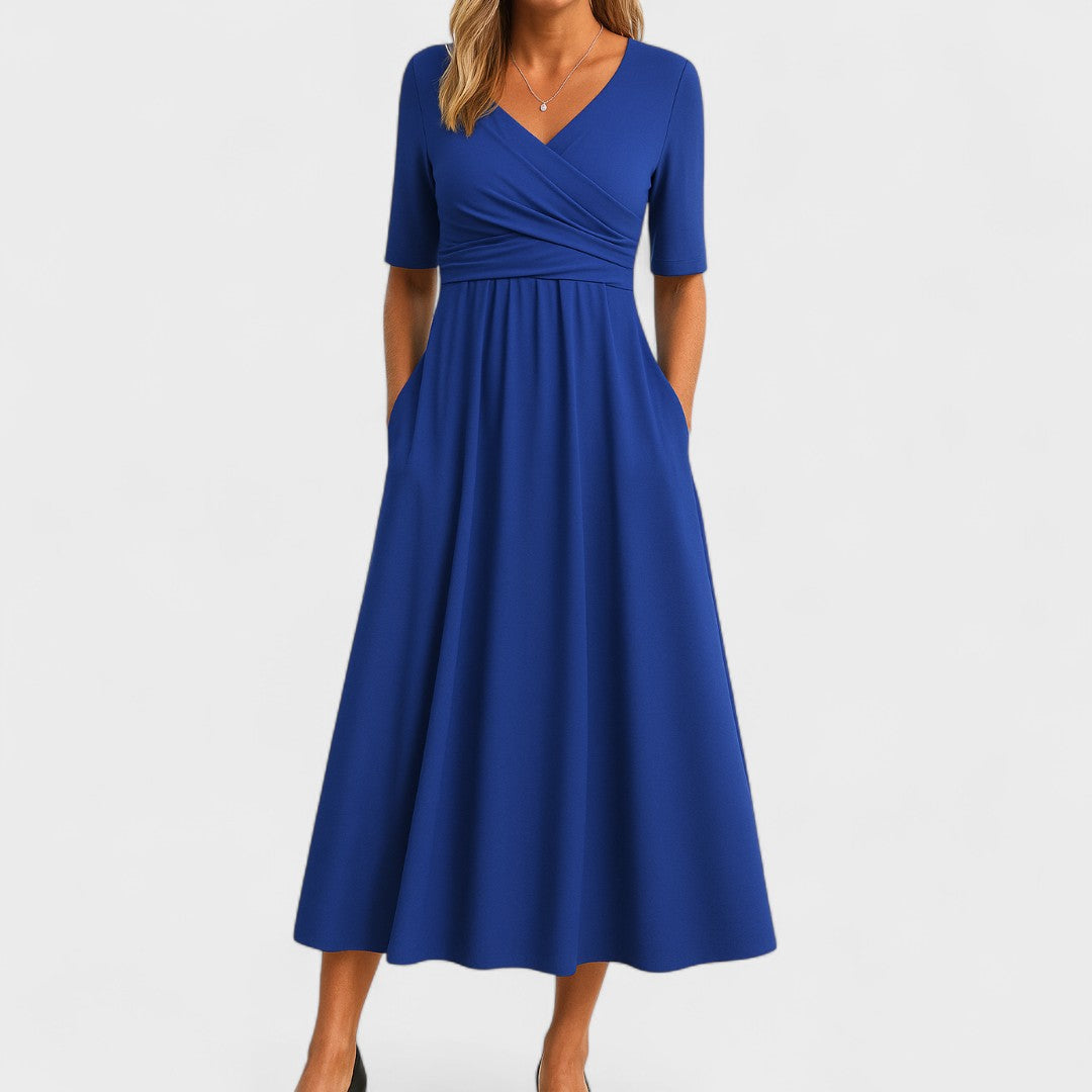 Gabrielle | Graceful Pleated Midi Dress