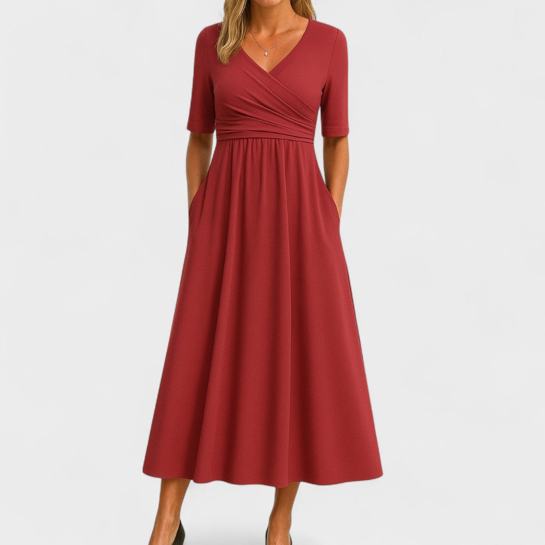 Gabrielle | Graceful Pleated Midi Dress