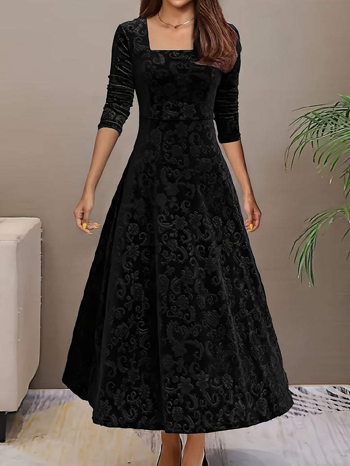 Farida | Elegant Mid Sleeve Floral Dress