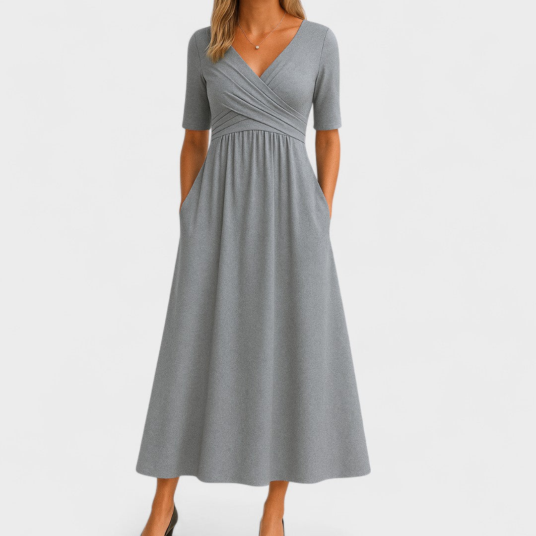 Gabrielle | Graceful Pleated Midi Dress