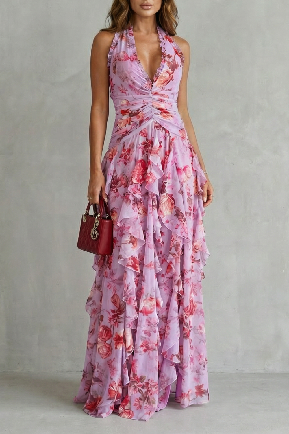 Bella | Elegant Sleeveless Halter Maxi Dress