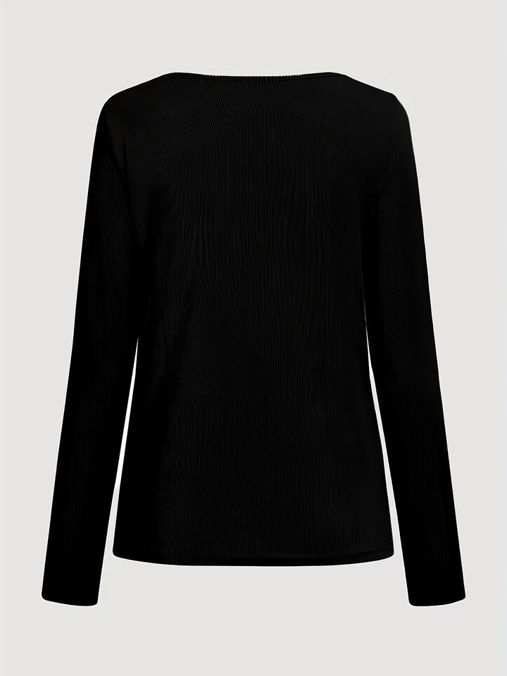 Priscilla | Ribbed Zip-Neck Top