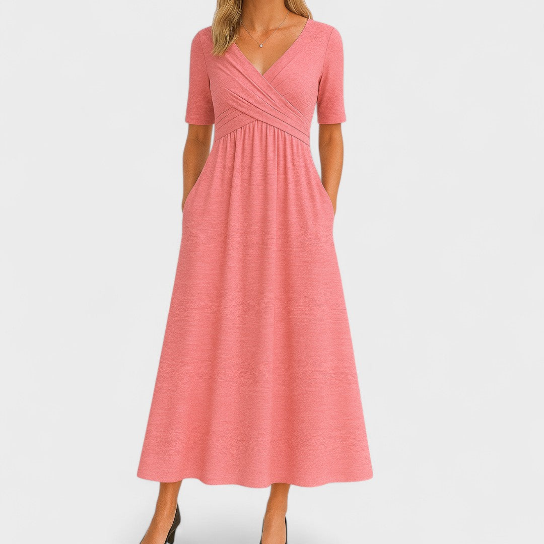 Gabrielle | Graceful Pleated Midi Dress