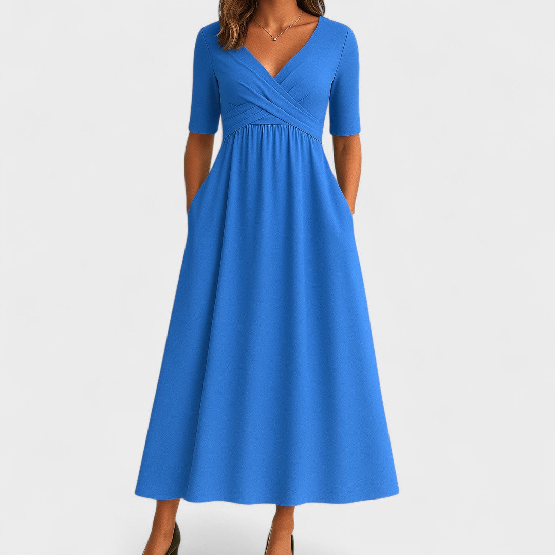 Gabrielle | Graceful Pleated Midi Dress
