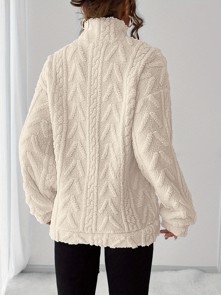 Loretta | Cozy Textured Stand-Collar Pullover