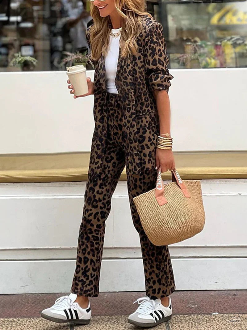 Sienna | Animal Print Blazer & Pants Set