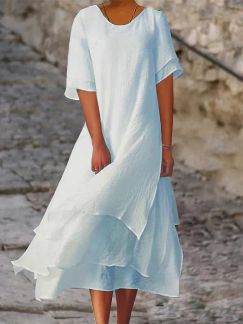 Senna | Double-Layer Short-Sleeved Dress