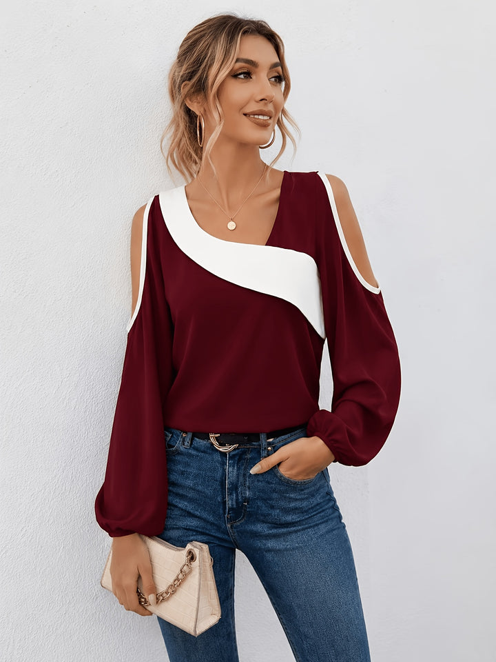Rowena | Cold-Shoulder Long Sleeve Top