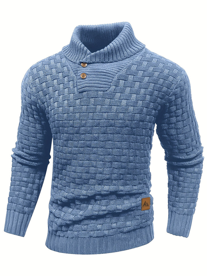 Garrett | Textured Shawl-Collar Sweater
