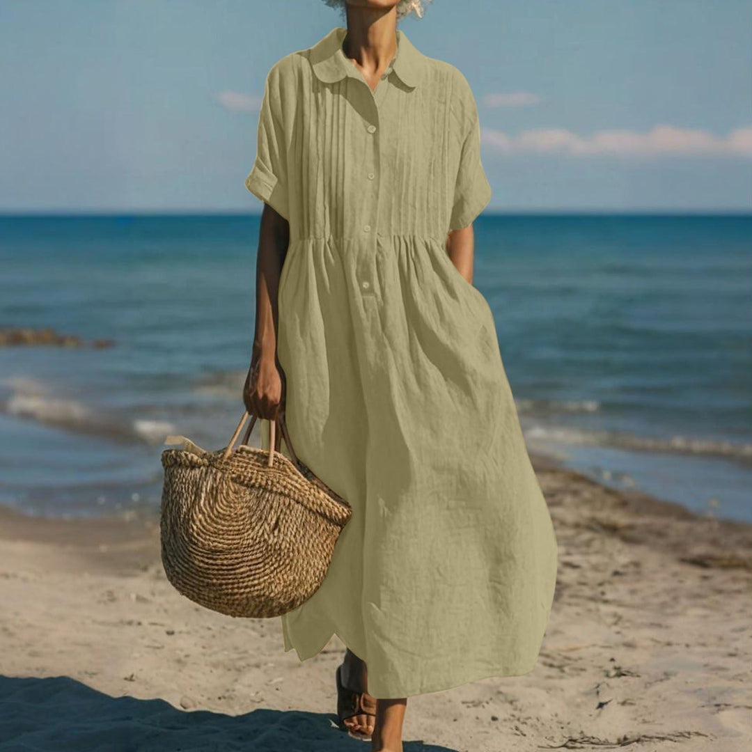 Liorra | Casual Button Mid Sleeve Dress