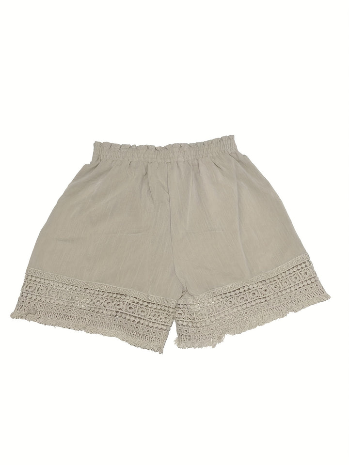 Lydia | Lace-Trim Relaxed Summer Shorts