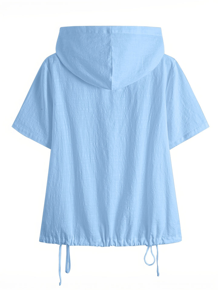 Lena | Relaxed Hooded Drawstring Top