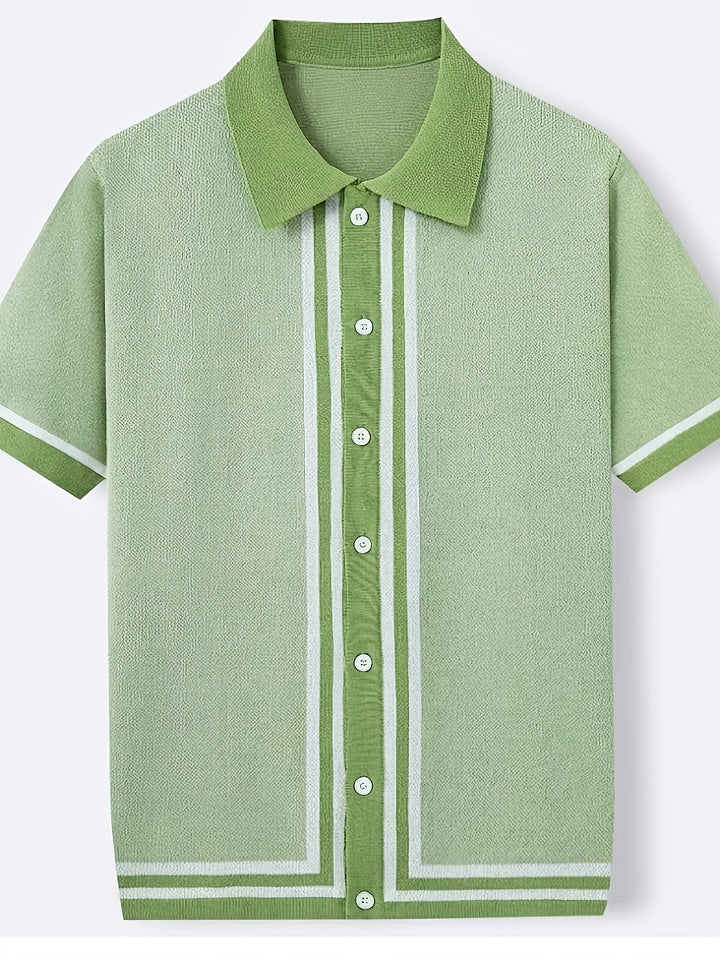 Cedric | Retro Striped Knit Shirt