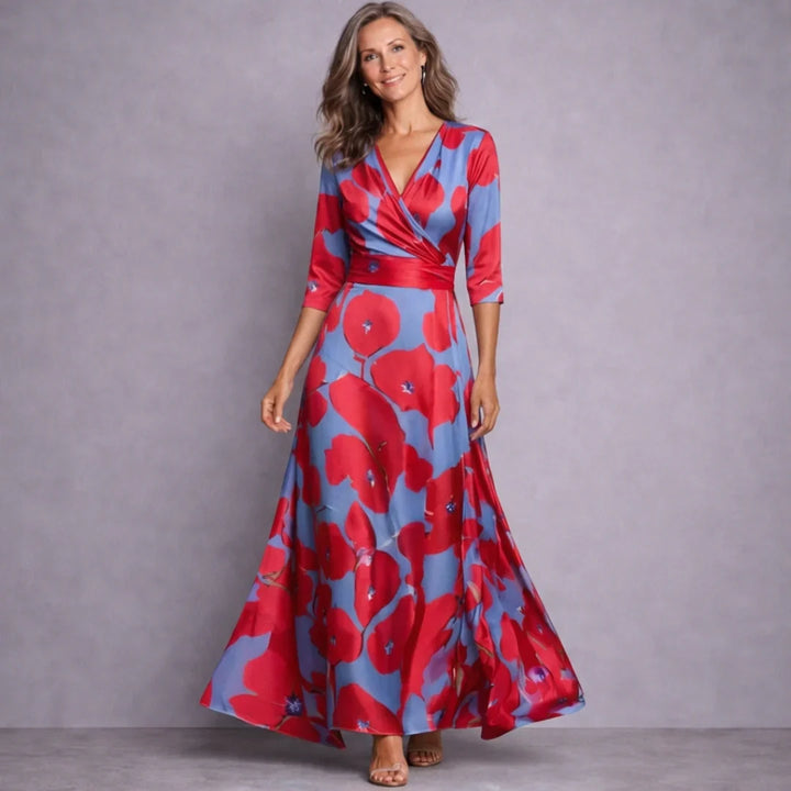 Carissa | Elegant Mid Sleeve Maxi Dress