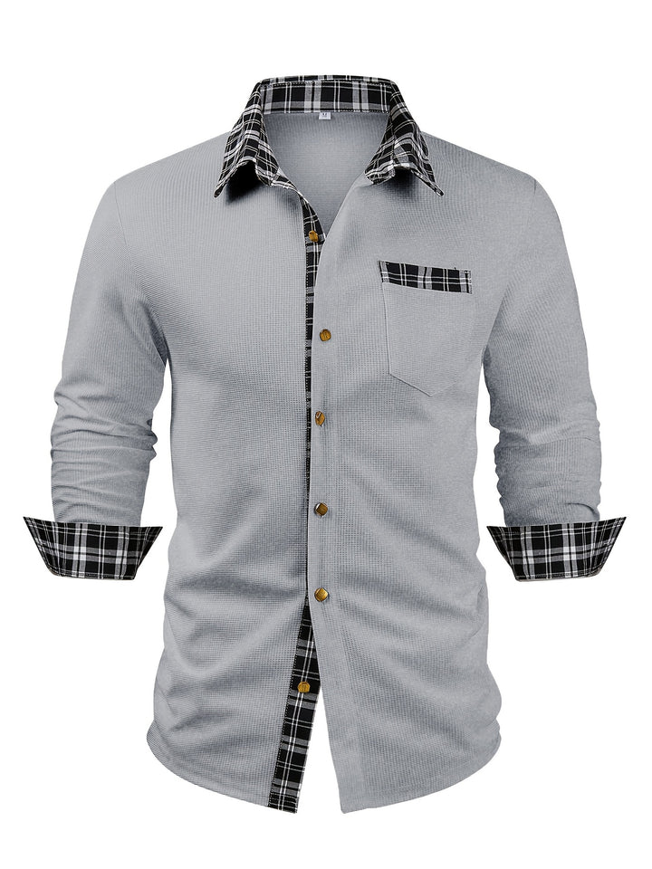 Desmond | Textured Contrast-Trim Shirt