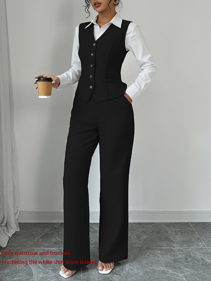 Vivienne | Tailored Vest & Wide-Leg Pant Set