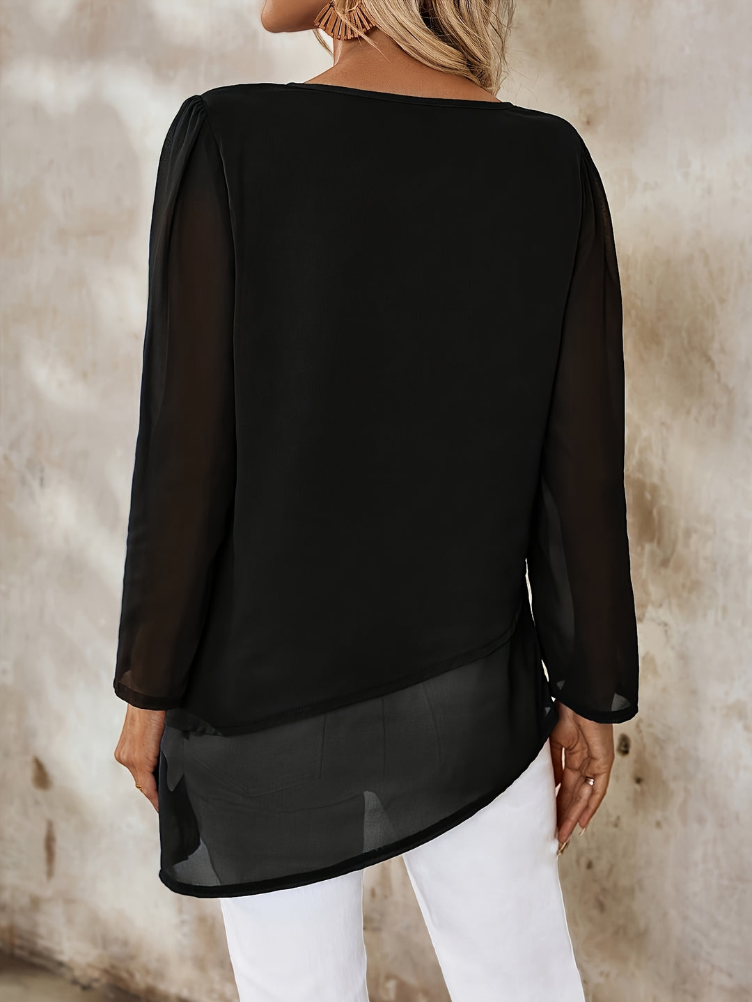 Hazel | Layered Irregular-Hem Blouse