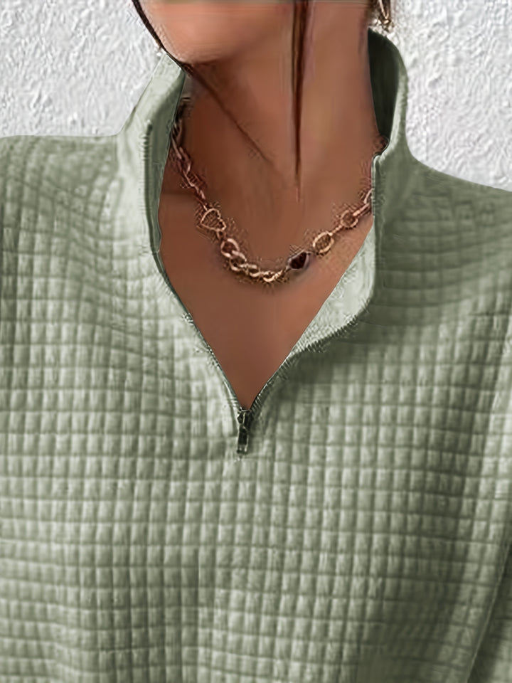 Paige | Textured Quarter-Zip Pullover