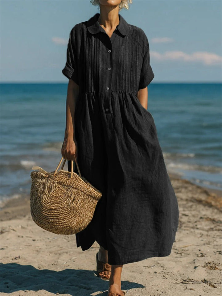 Tahlia | Casual Button Mid Sleeve Dress