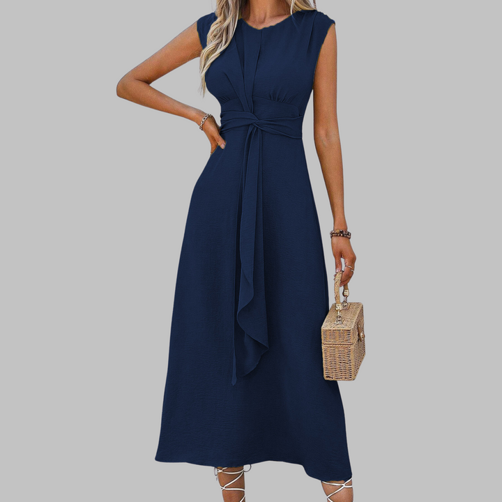 Alora | Elegant Sleeveless Round Neck Maxi Dress