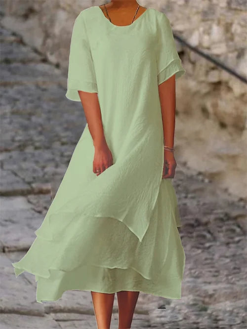 Senna | Double-Layer Short-Sleeved Dress