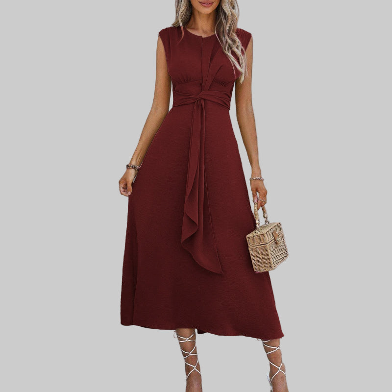 Alora | Elegant Sleeveless Round Neck Maxi Dress