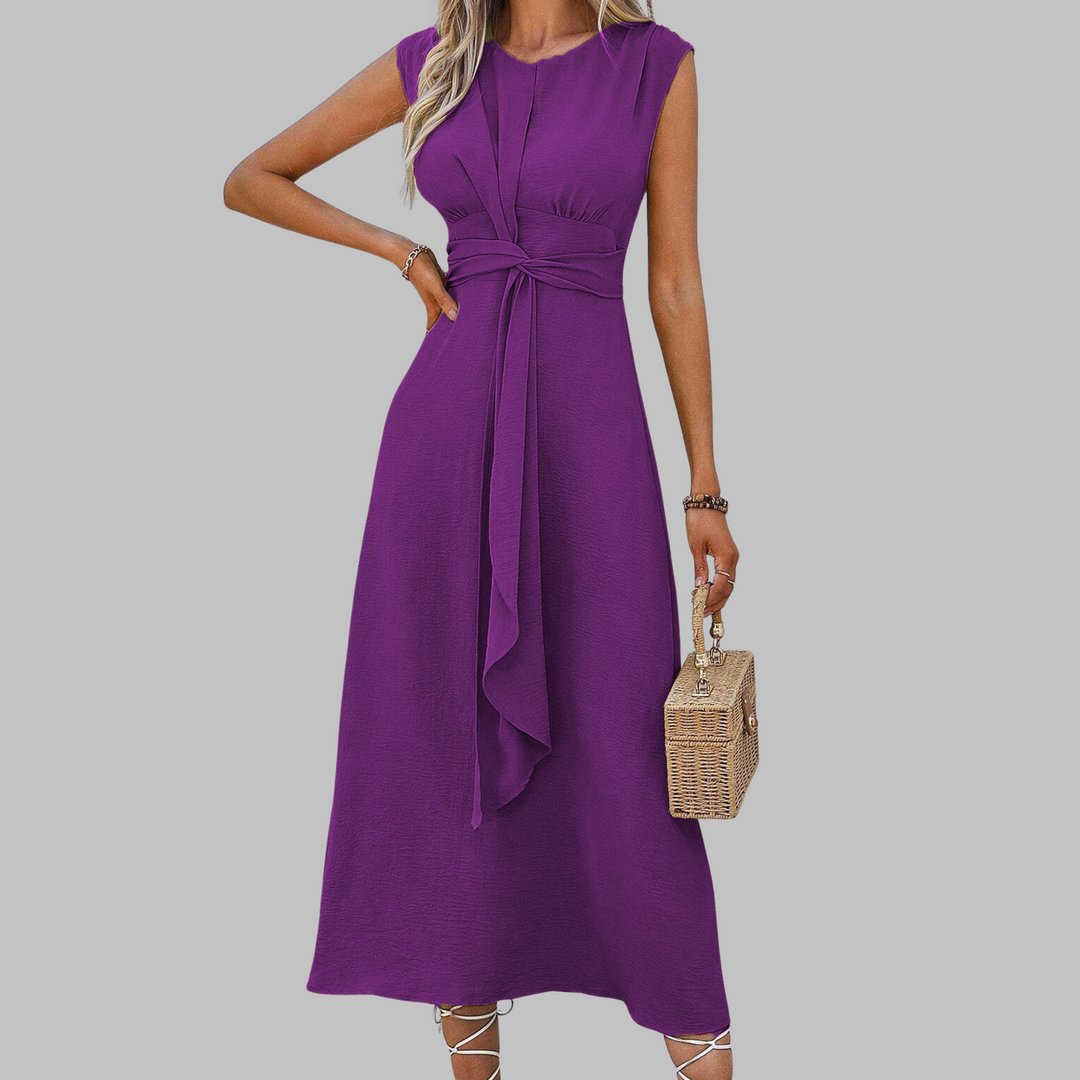 Alora | Elegant Sleeveless Round Neck Maxi Dress