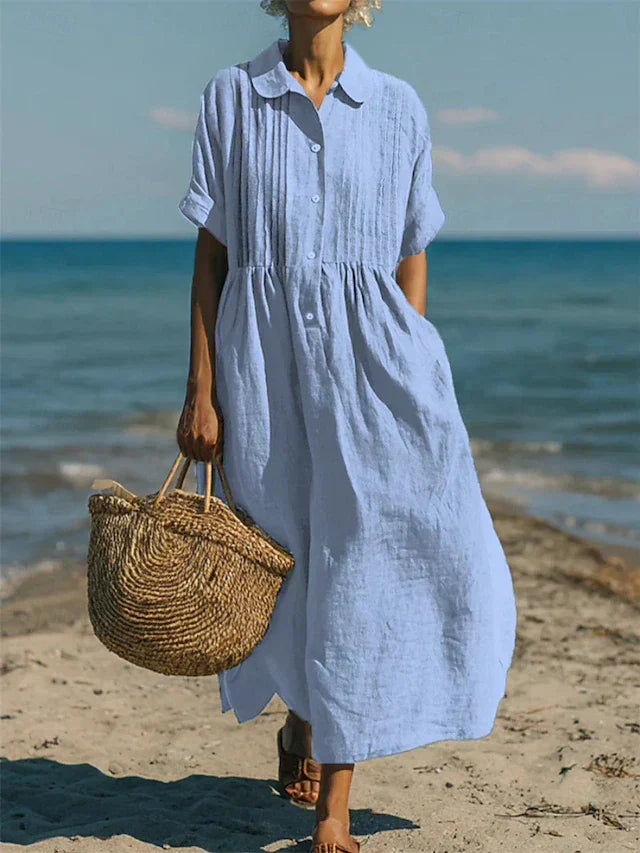 Liorra | Casual Button Mid Sleeve Dress