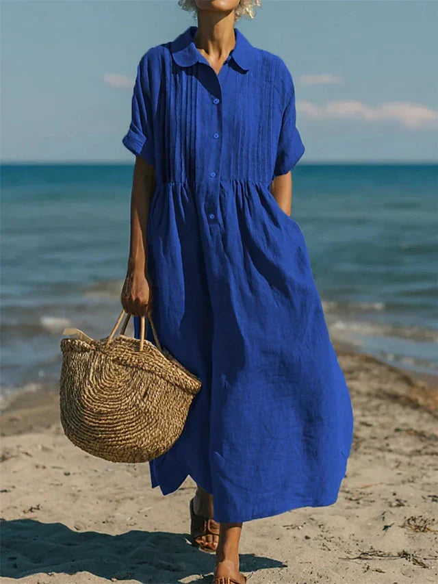 Liorra | Casual Button Mid Sleeve Dress