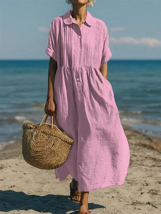 Tahlia | Casual Button Mid Sleeve Dress