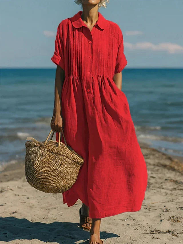 Liorra | Casual Button Mid Sleeve Dress
