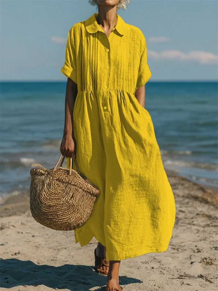 Liorra | Casual Button Mid Sleeve Dress