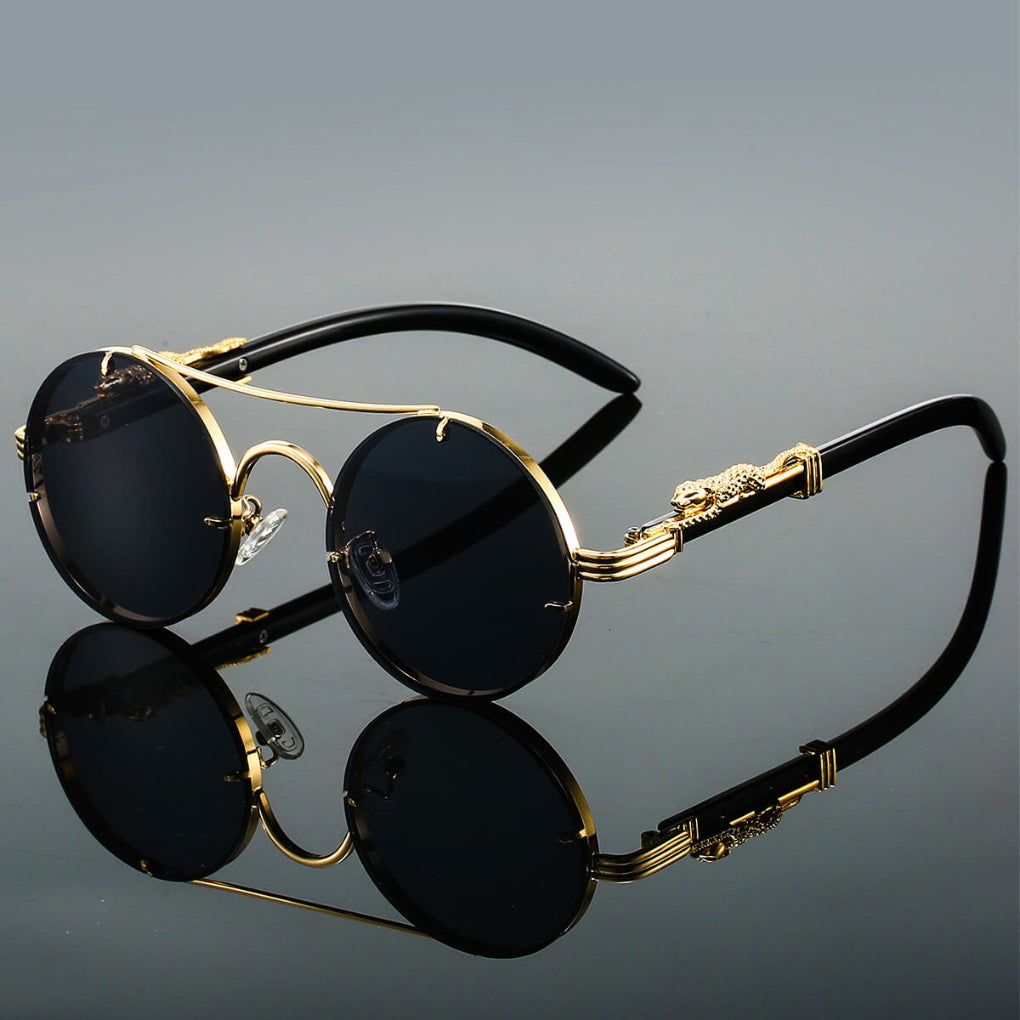Max | Sleek Retro Metal Oval Sunglasses