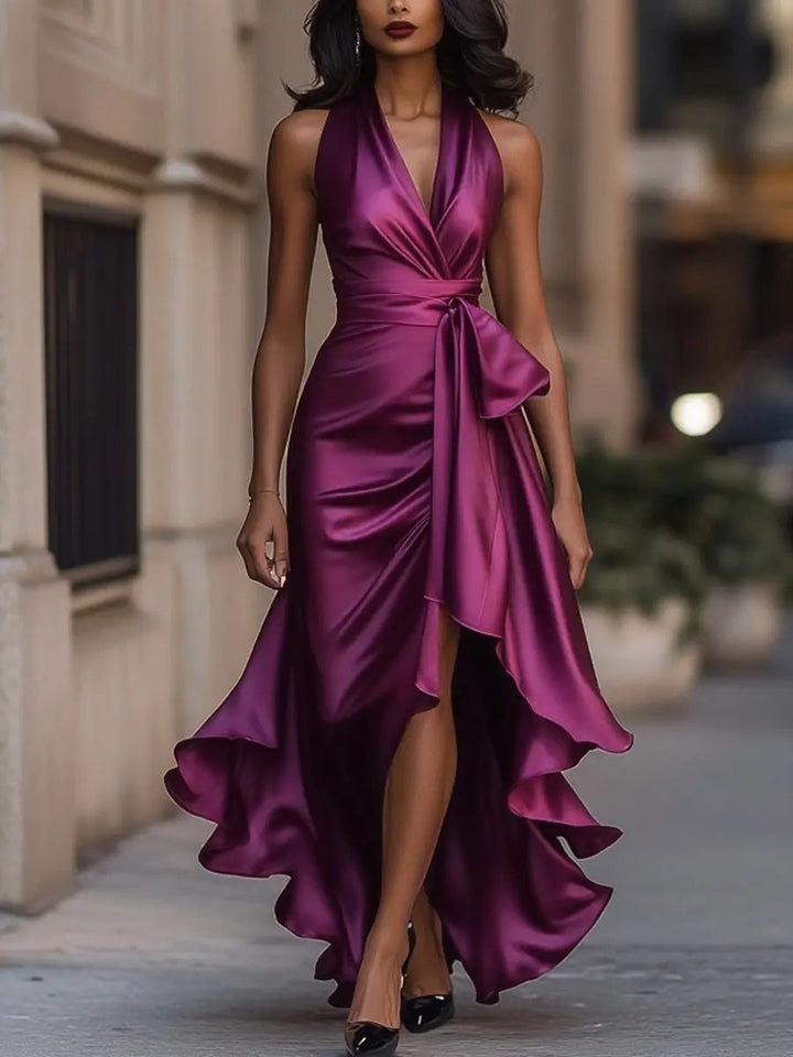 Rosalind | Draped Halter Evening Maxi Dress