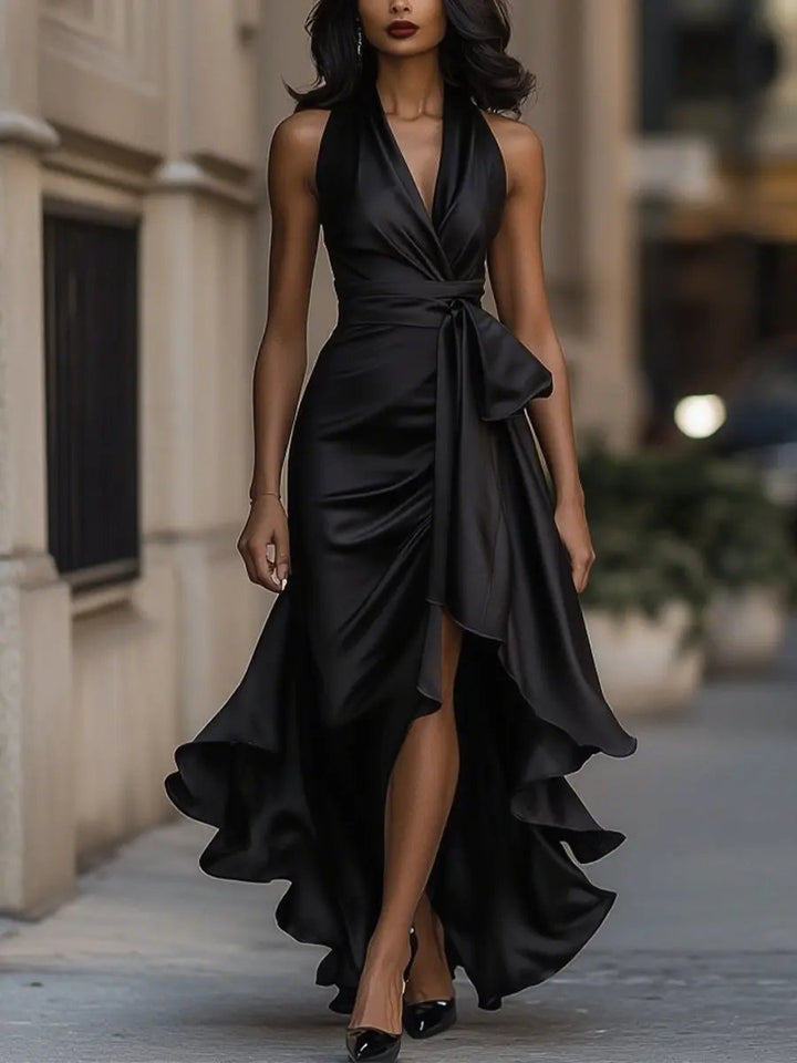 Rosalind | Draped Halter Evening Maxi Dress