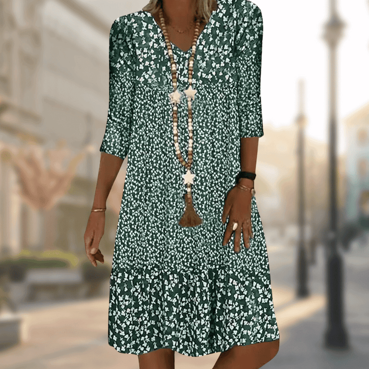 Amara | Bohemian Printed Midi Dress