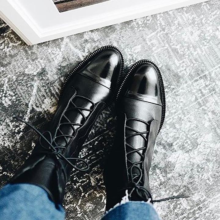 Sophia | Elegant Lace-Up Ankle Boots