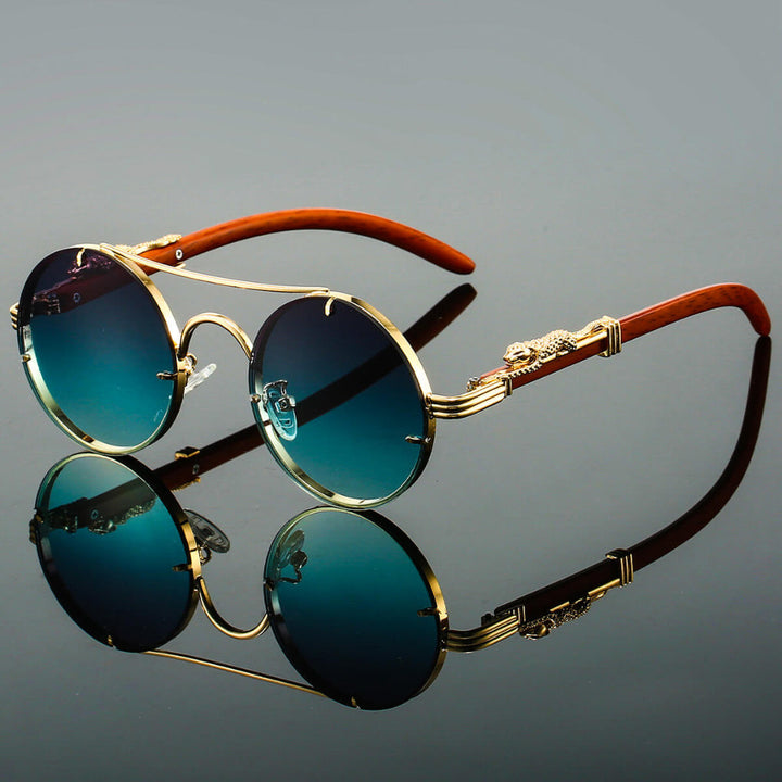 Max | Sleek Retro Metal Oval Sunglasses