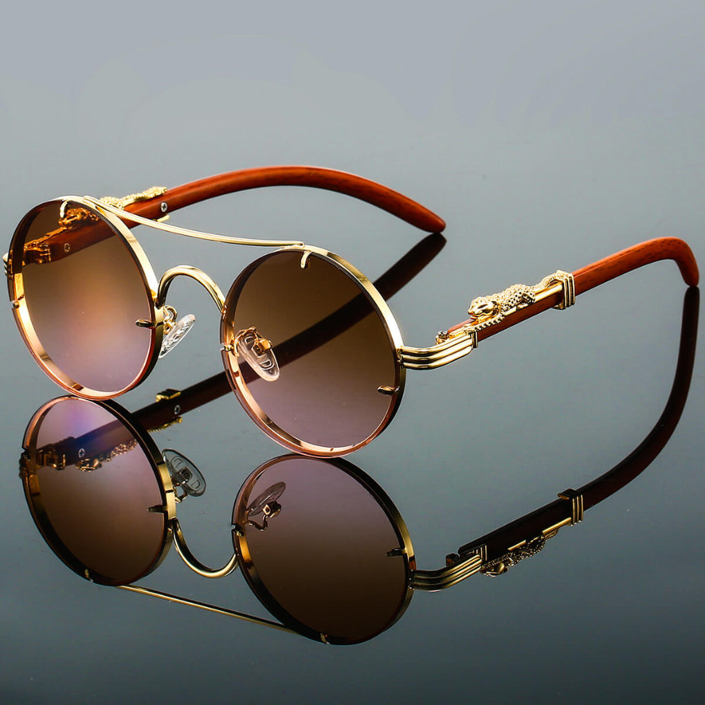Max | Sleek Retro Metal Oval Sunglasses