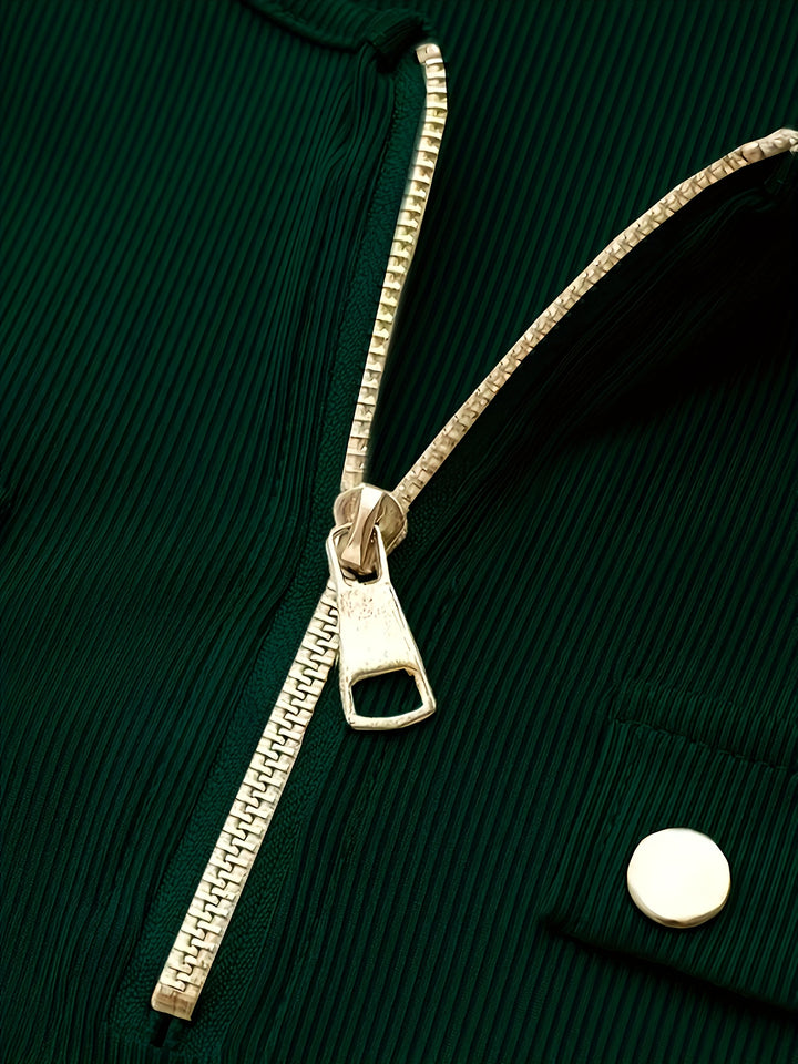 Priscilla | Ribbed Zip-Neck Top