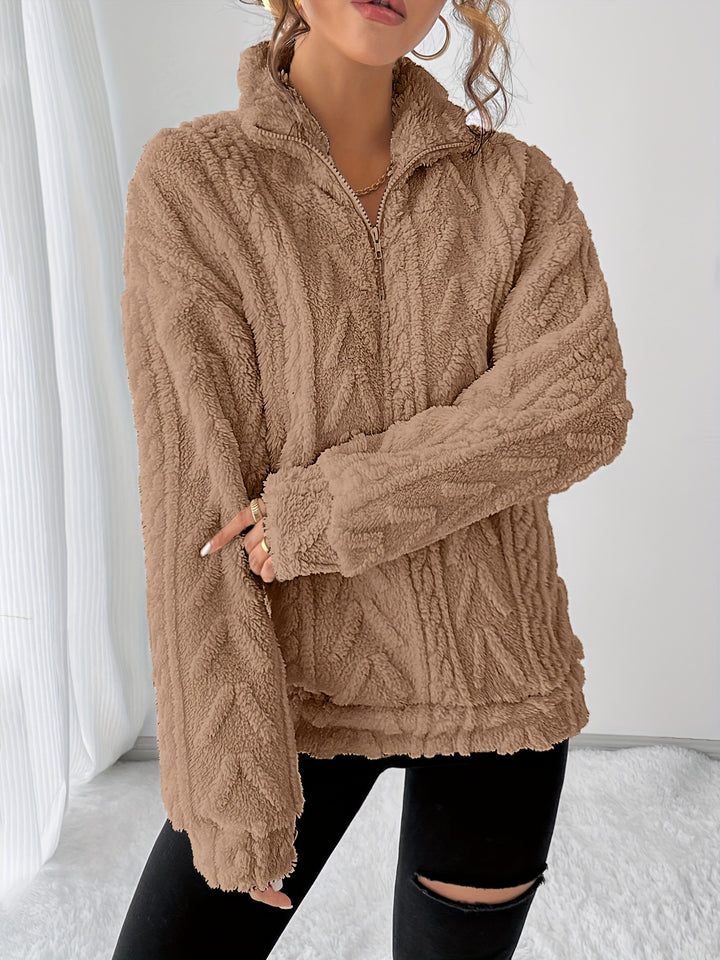 Loretta | Cozy Textured Stand-Collar Pullover
