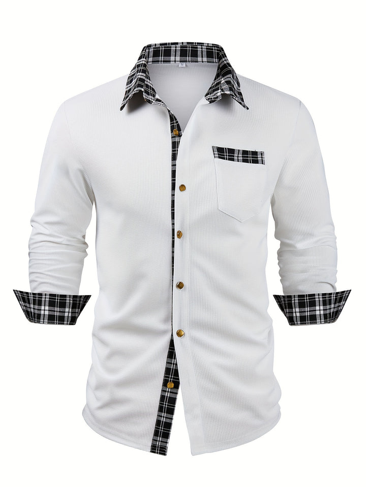Everett | Textured Contrast-Trim Shirt