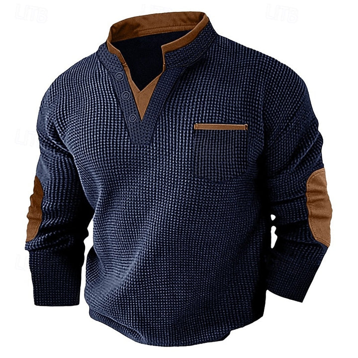 Beckett | Textured Long-Sleeve Henley Shirt