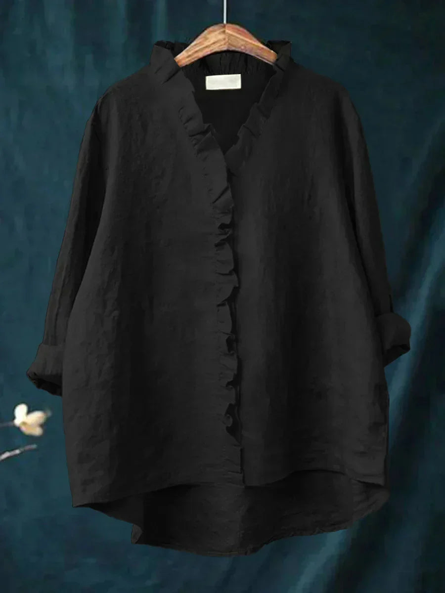 Cecily | Casual Ruffle V-Neck Blouse